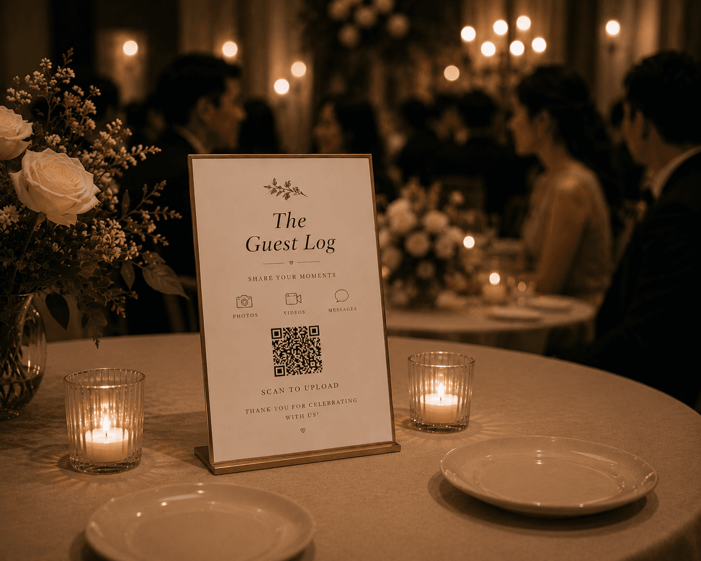 The Guest Log event standee with QR code